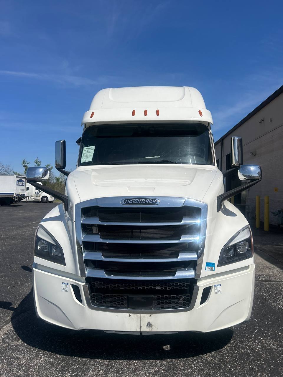 Truck parked in warehouse