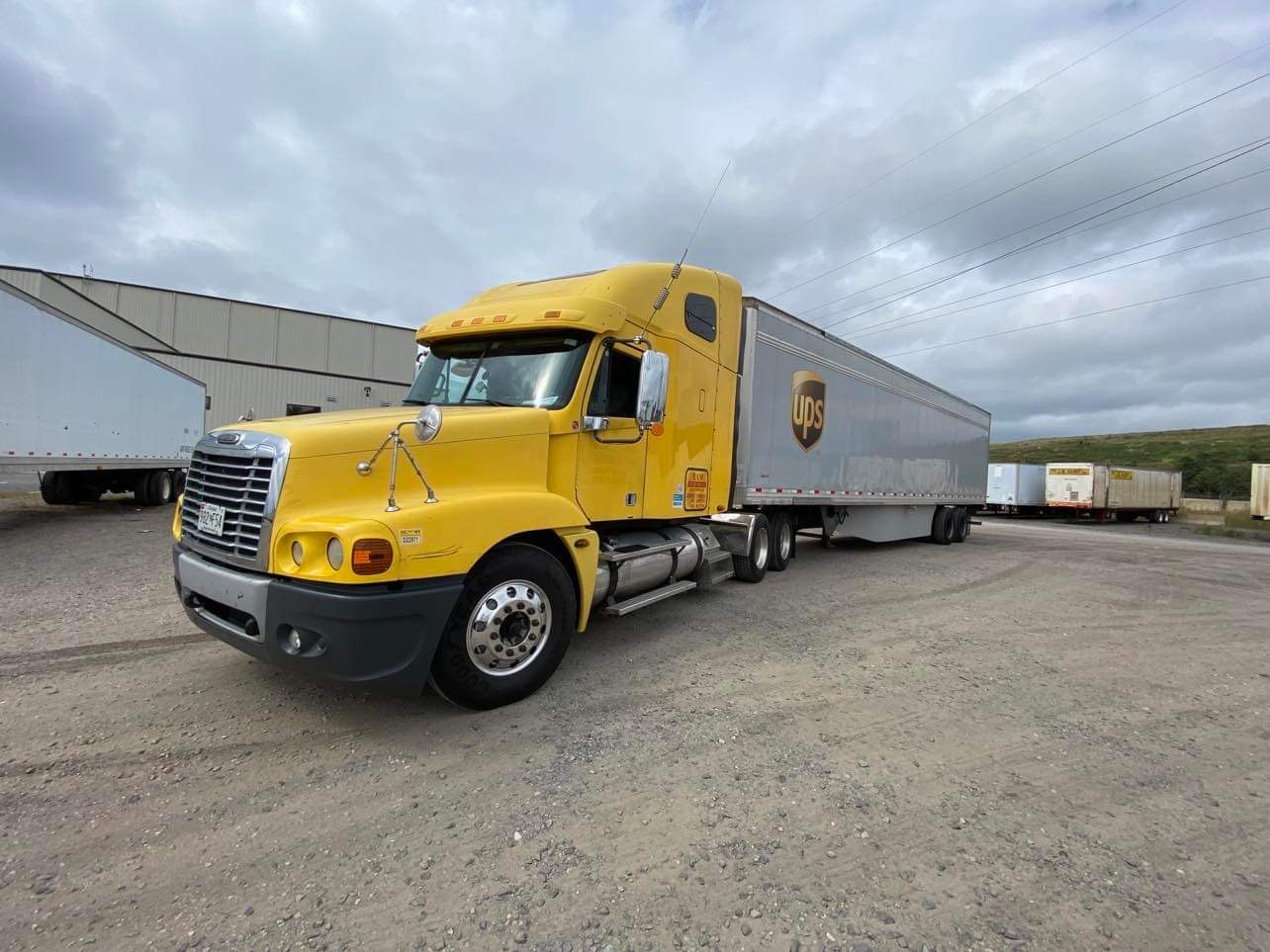 Truck near warehouse