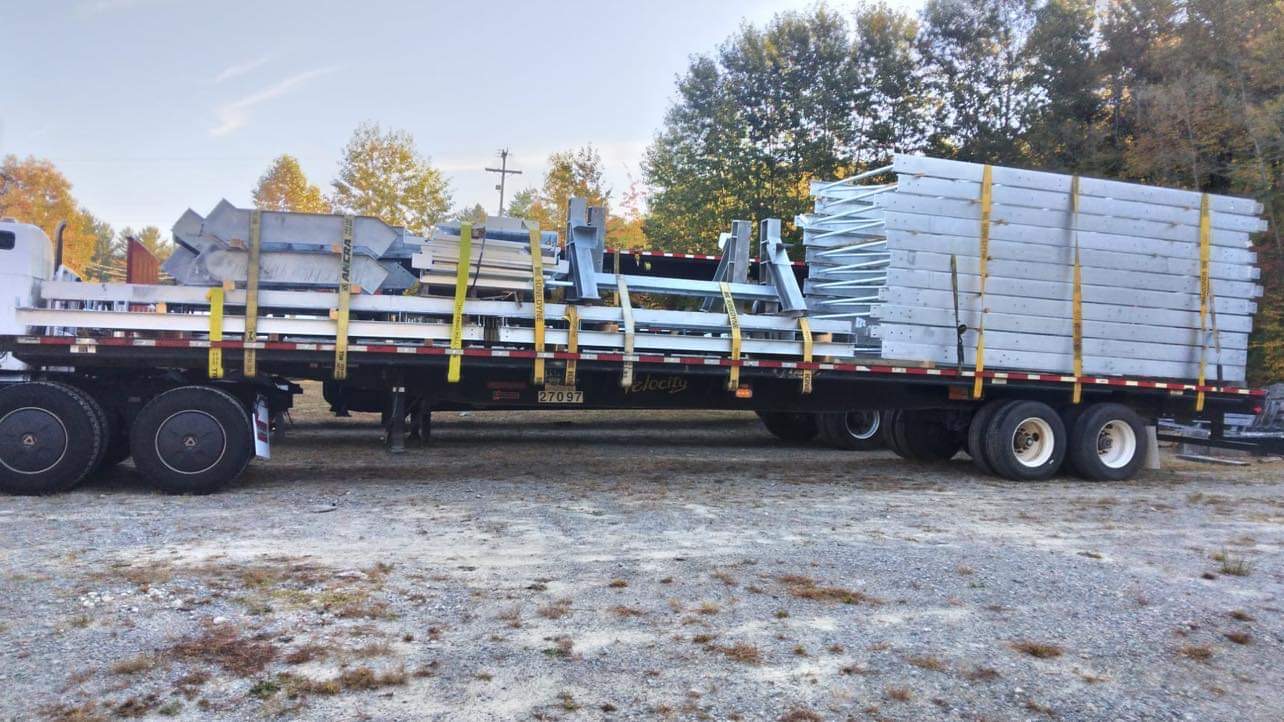Truck near warehouse